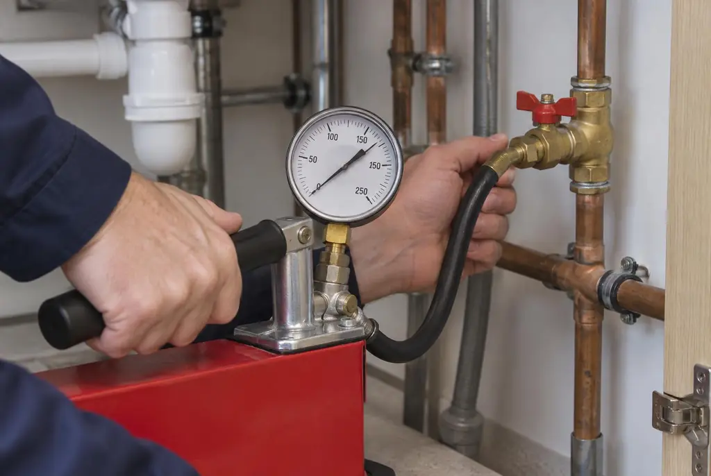 Lekdetectie Gorinchem – druktest op een waterleiding met een manometer